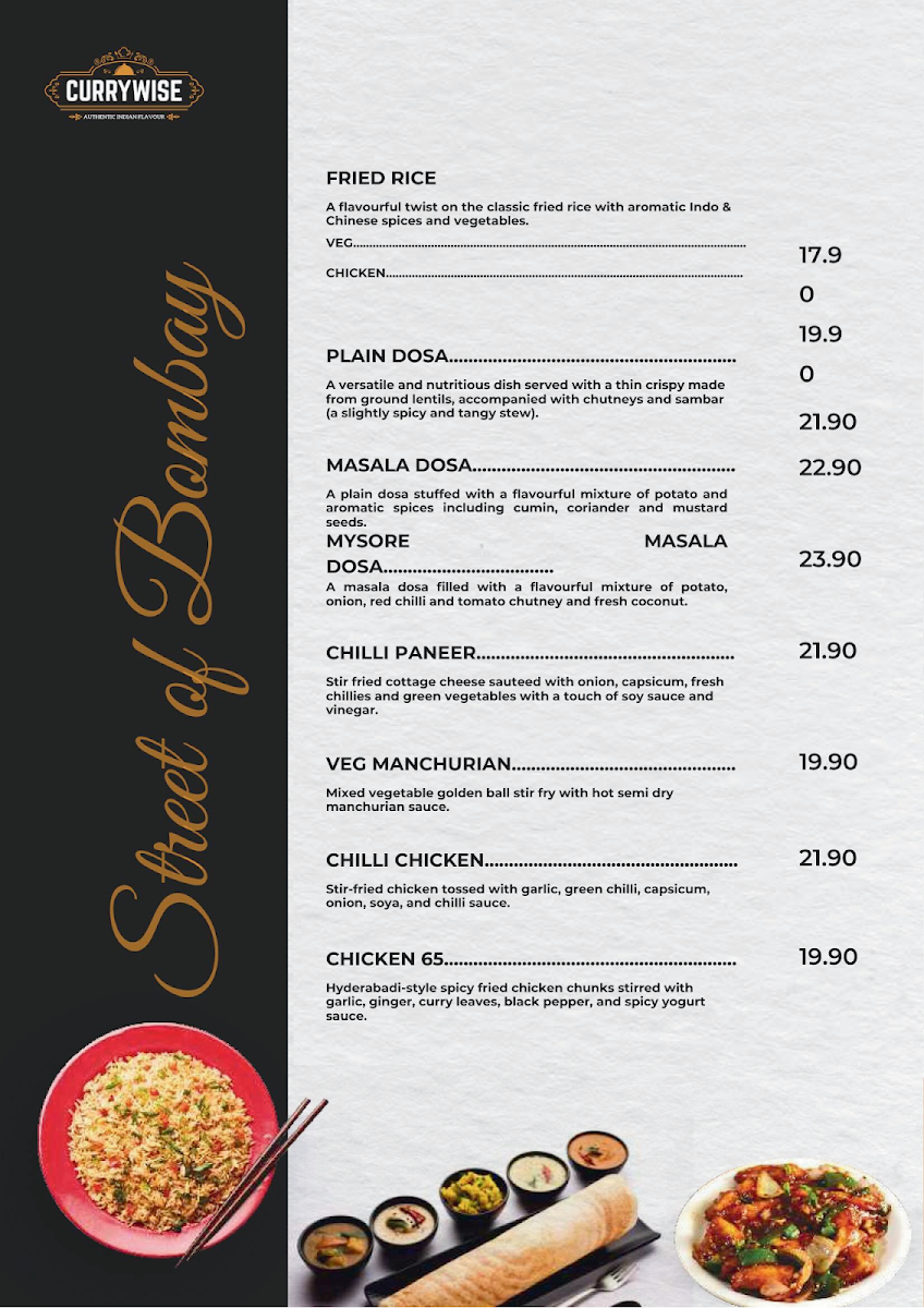 Menu, Currywise