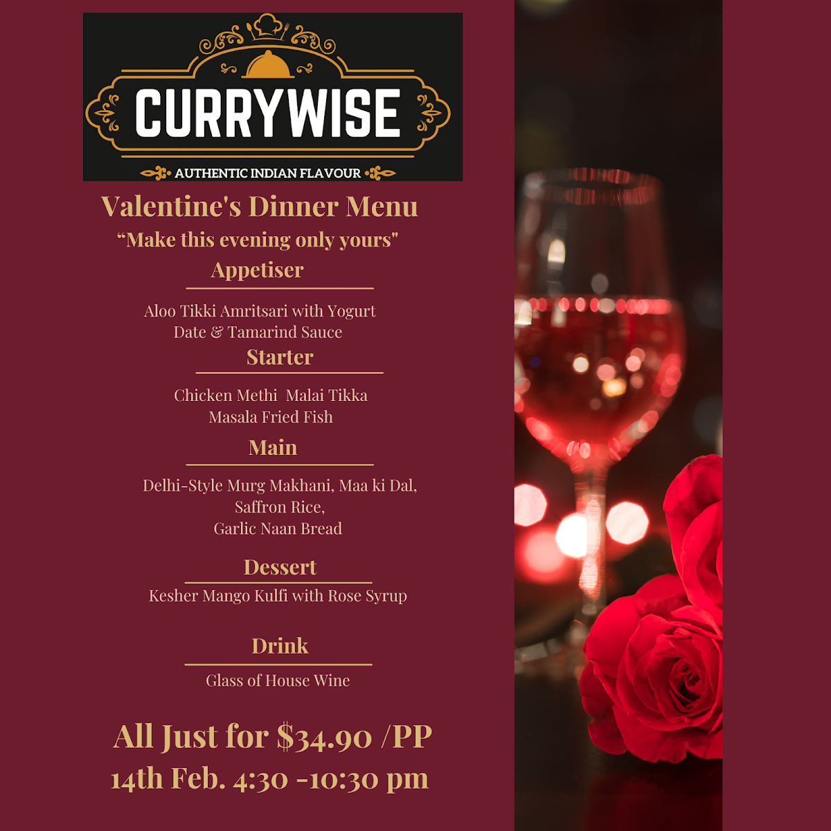 Menu, Currywise