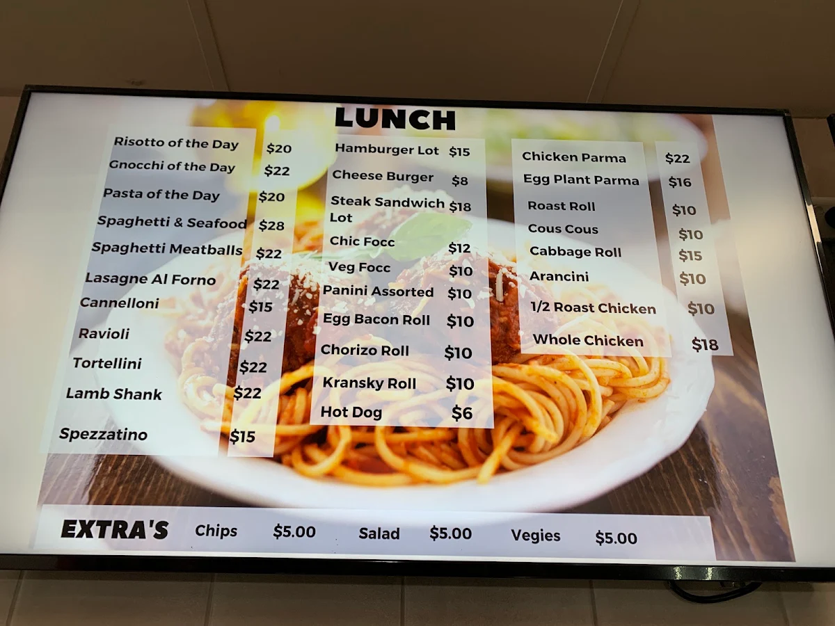 Menu, Puccis Rosticceria & Caffe