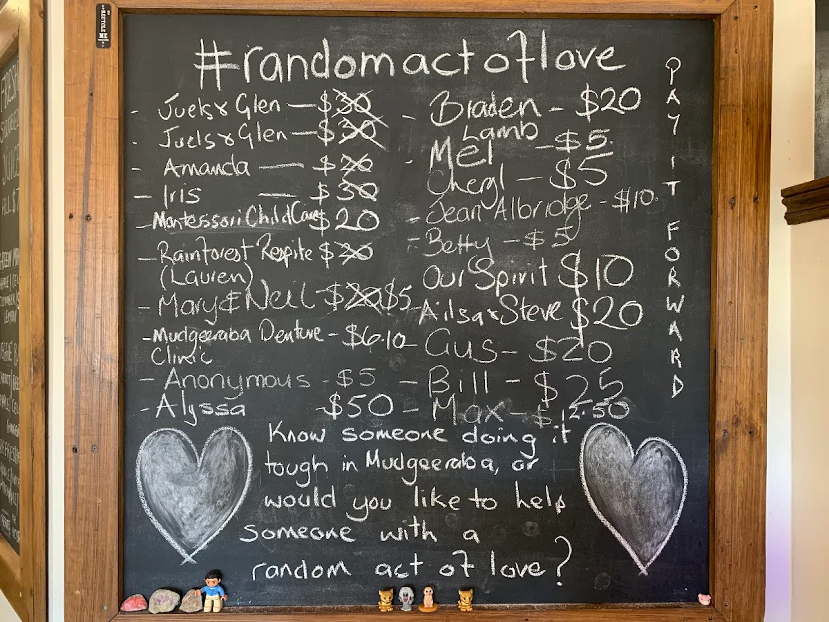 Menu, Mudgee Bah Espresso Cafe