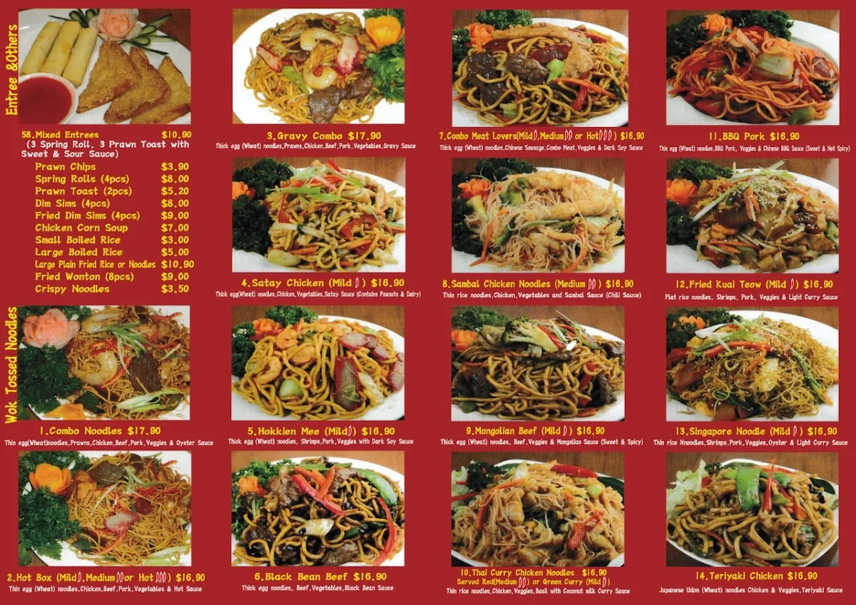 Menu, Good Asian Buderim Marketplace