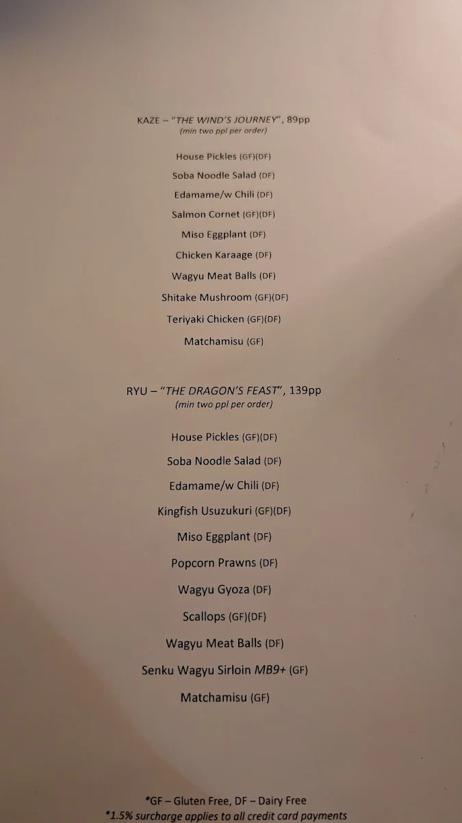 Menu, Hideki