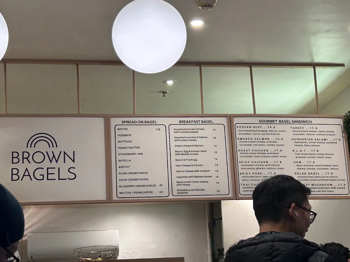 Menu, BROWN BAGELS