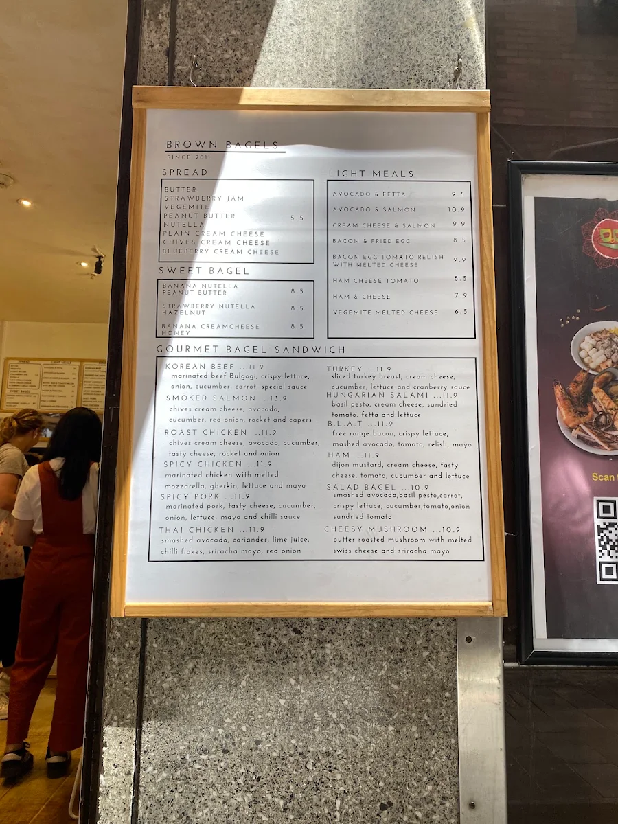 Menu, BROWN BAGELS