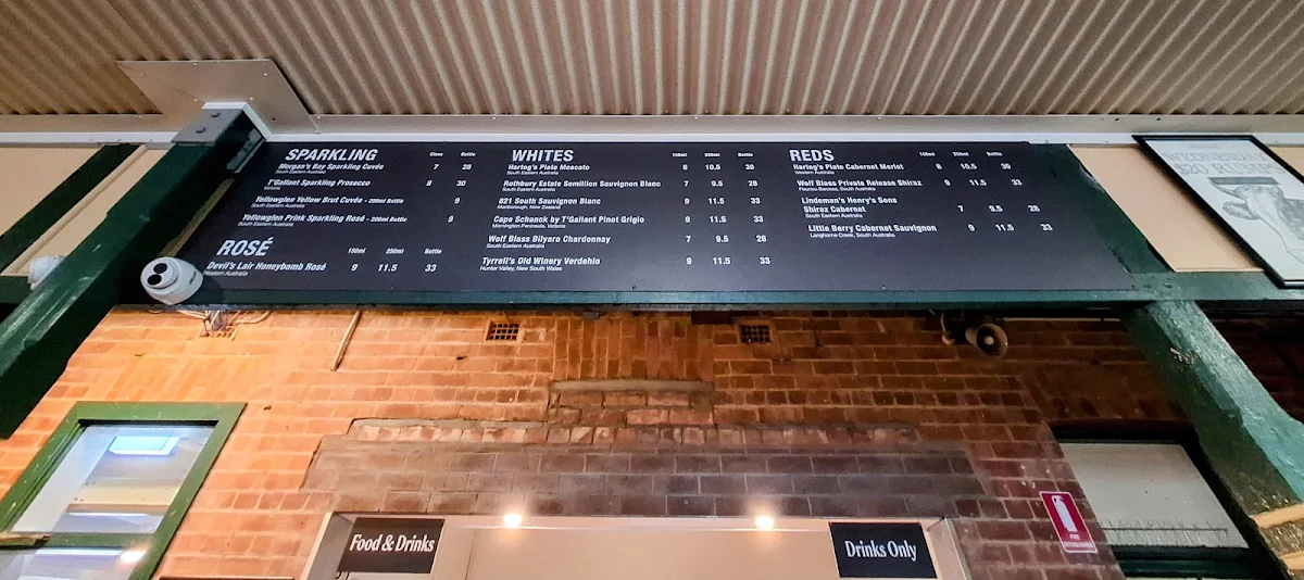 Menu, Central Hotel Stroud