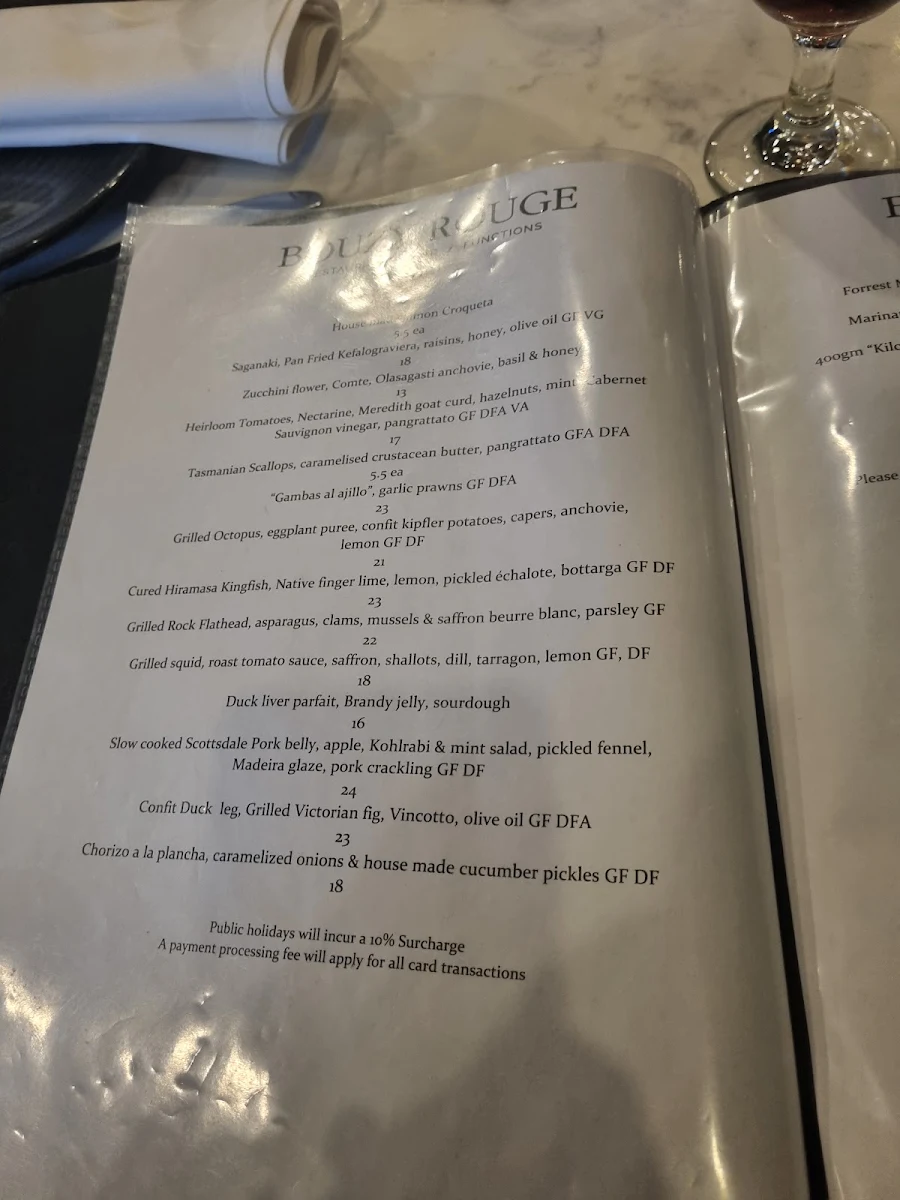 Menu, Bouzy Rouge