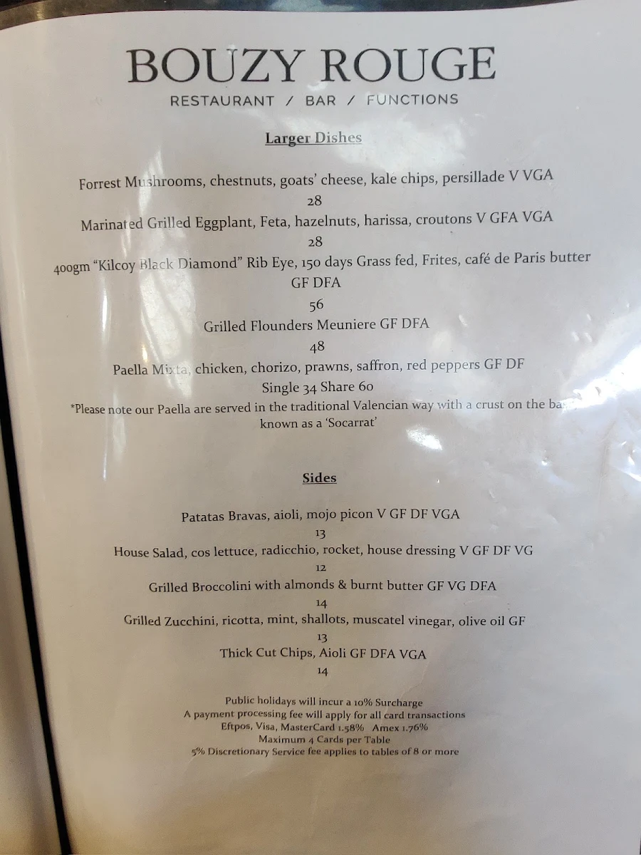 Menu, Bouzy Rouge