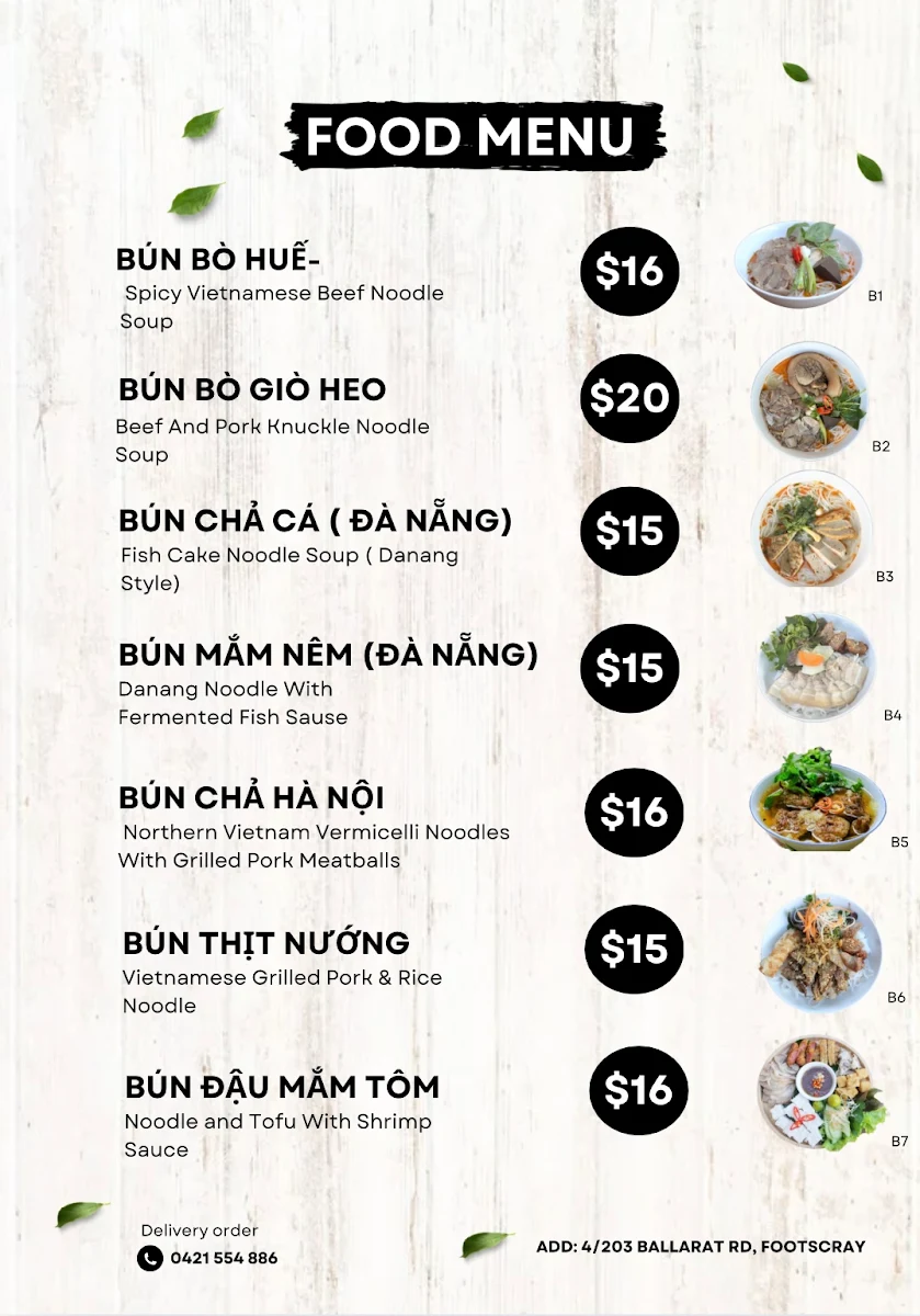 Menu, Banh Xeo Co Ba