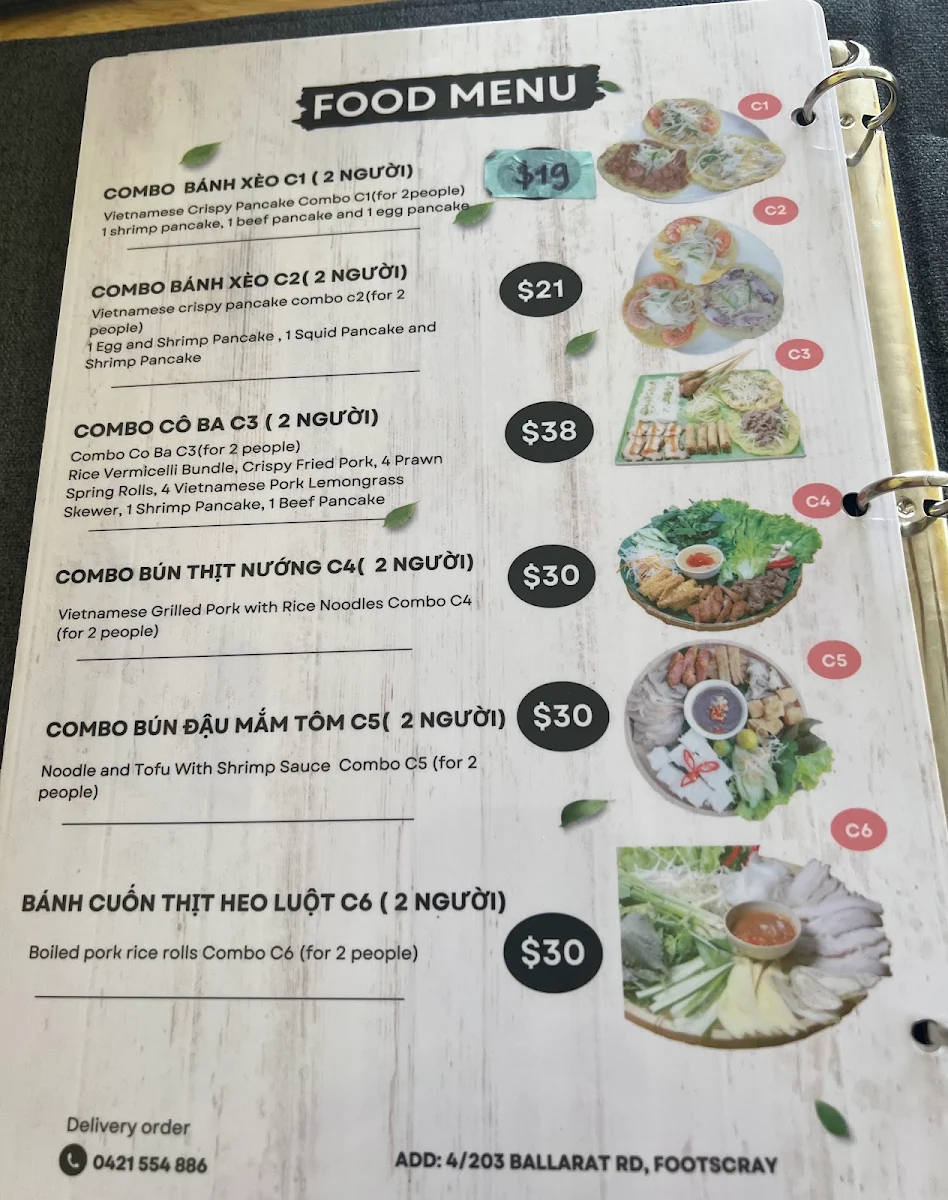 Menu, Banh Xeo Co Ba