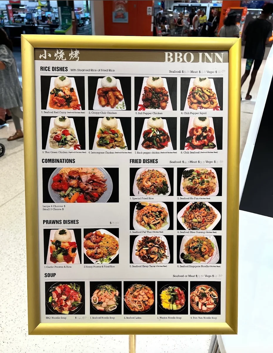 Menu, BBQ Inn