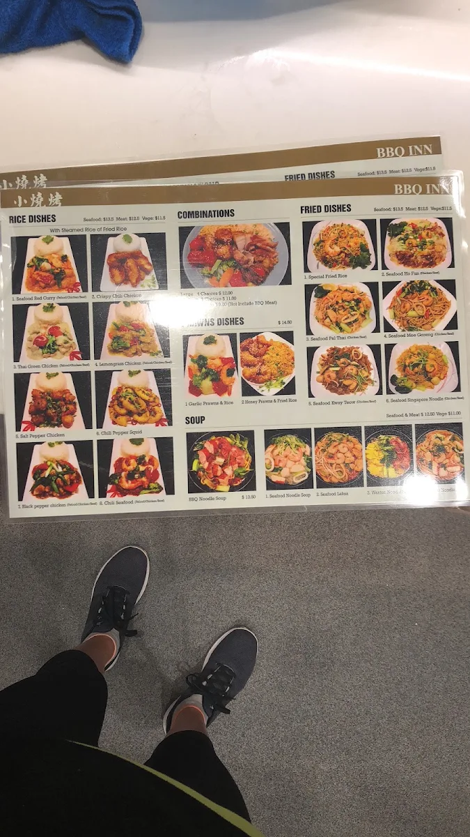 Menu, BBQ Inn