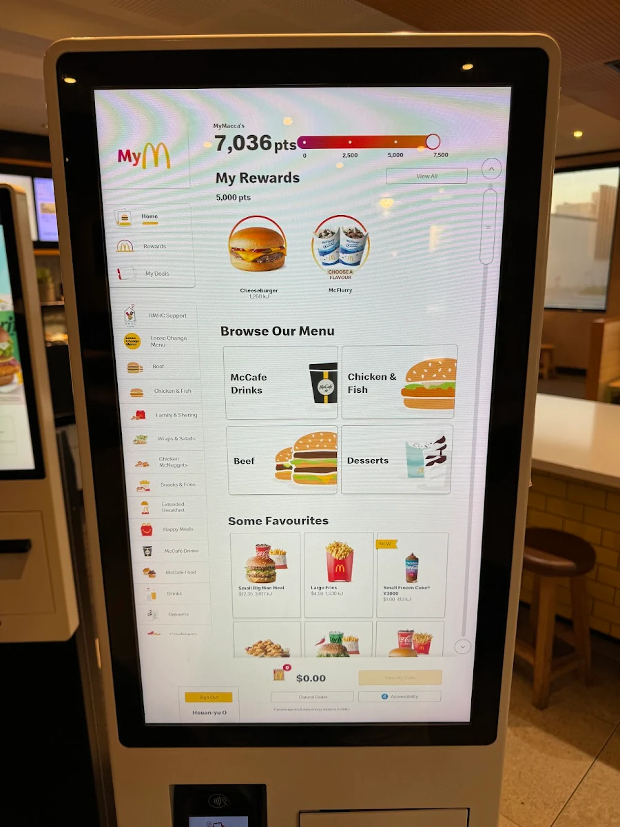Menu, McDonald's Mandurah