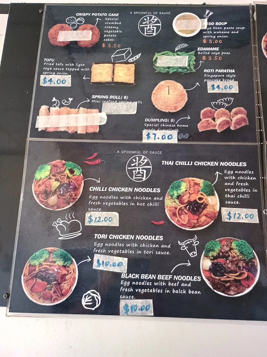 Menu, A Spoonful of Sauce