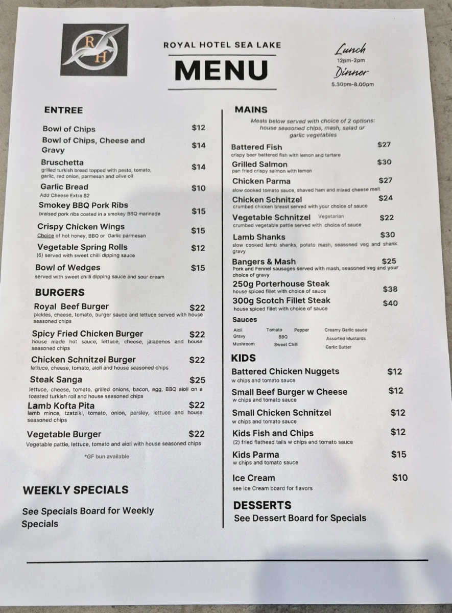 Menu, The Juke