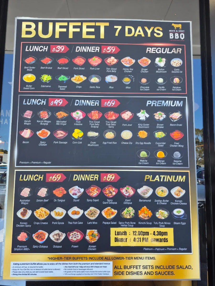 Menu, Meats and Greet BBQ Kiama