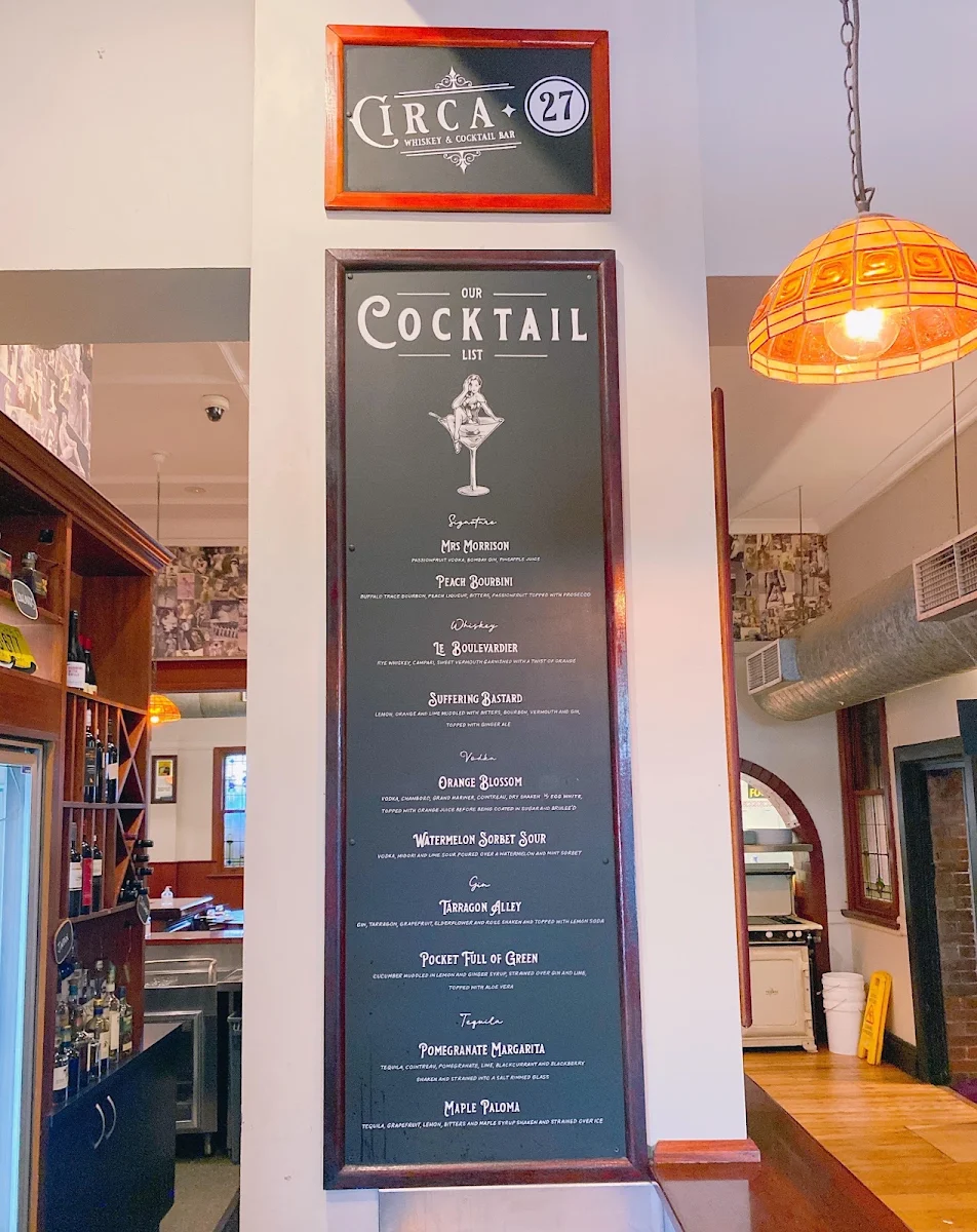 Menu, Circa 27 Whisky & Cocktail Bar