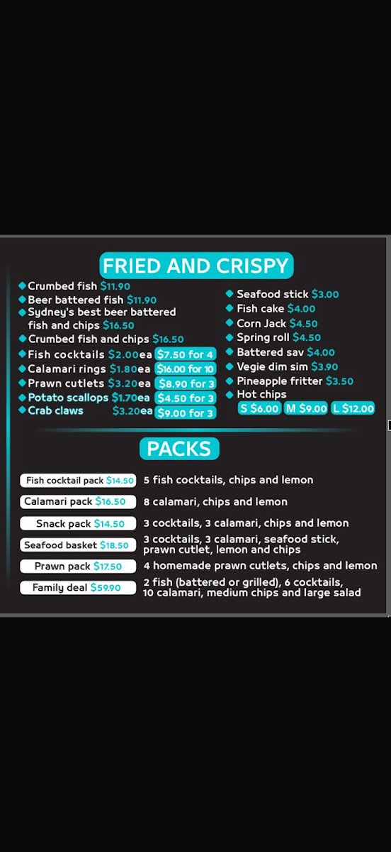 Menu, Chubby Fish