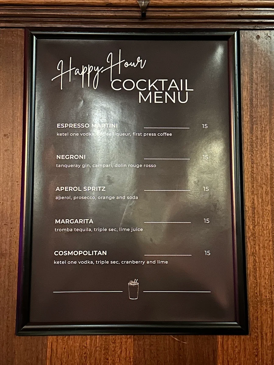 Menu, Murmur Piano Bar