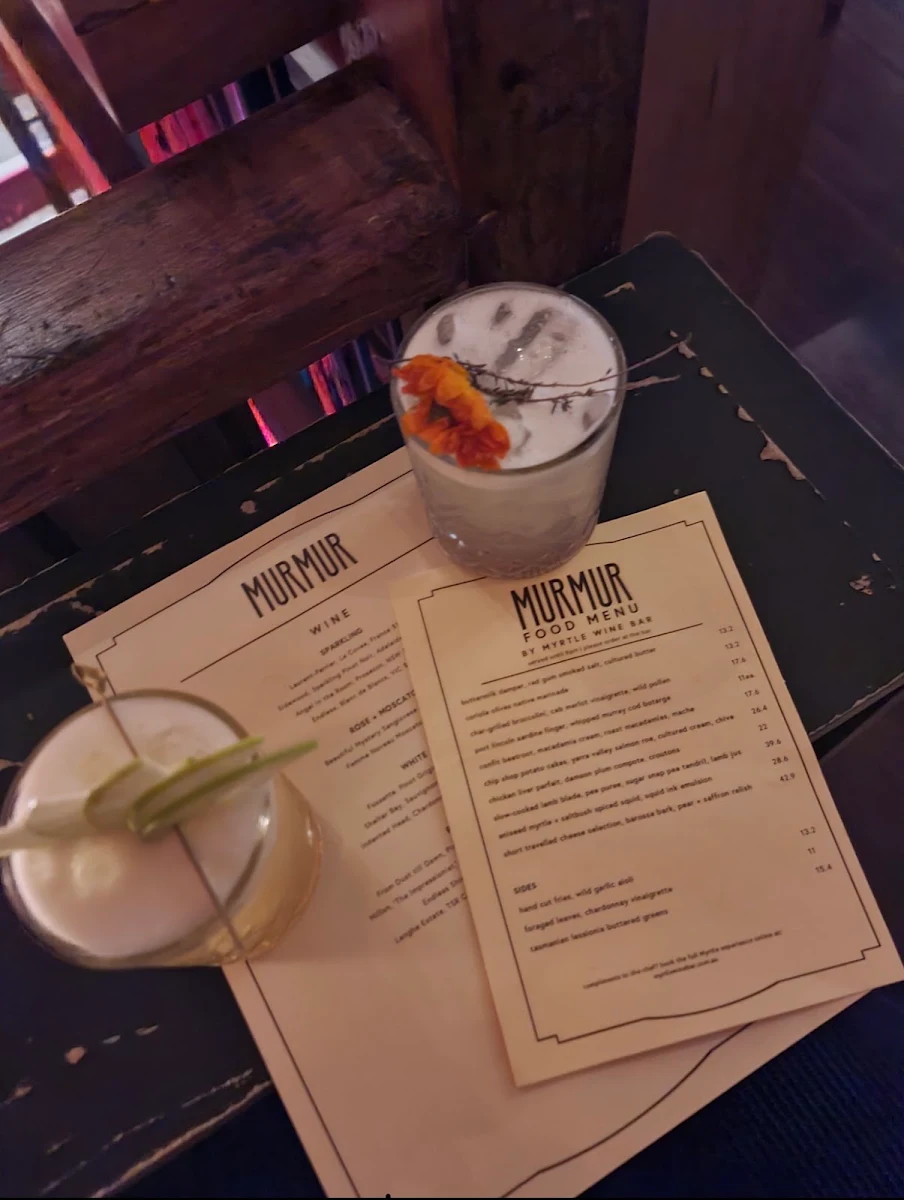 Menu, Murmur Piano Bar