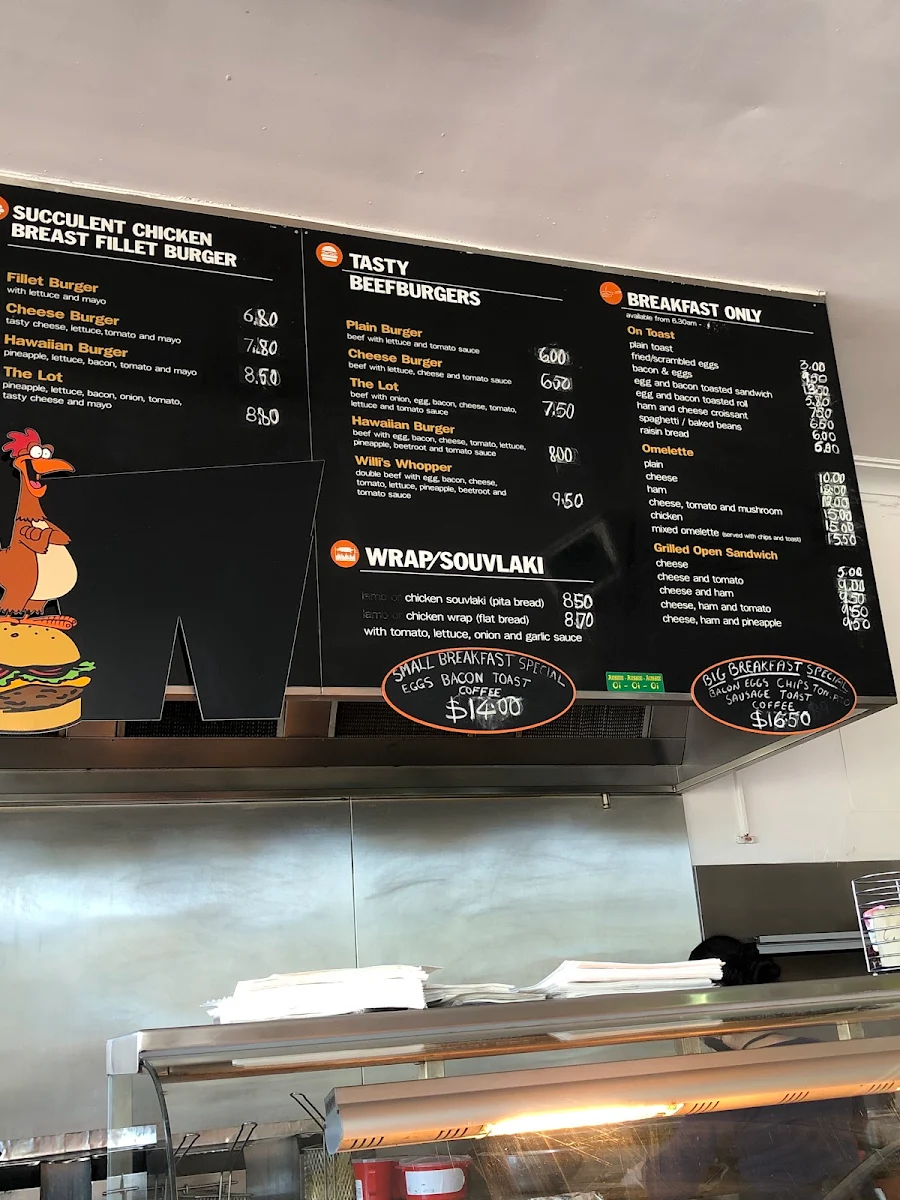 Menu, Braybrook Lunchroom