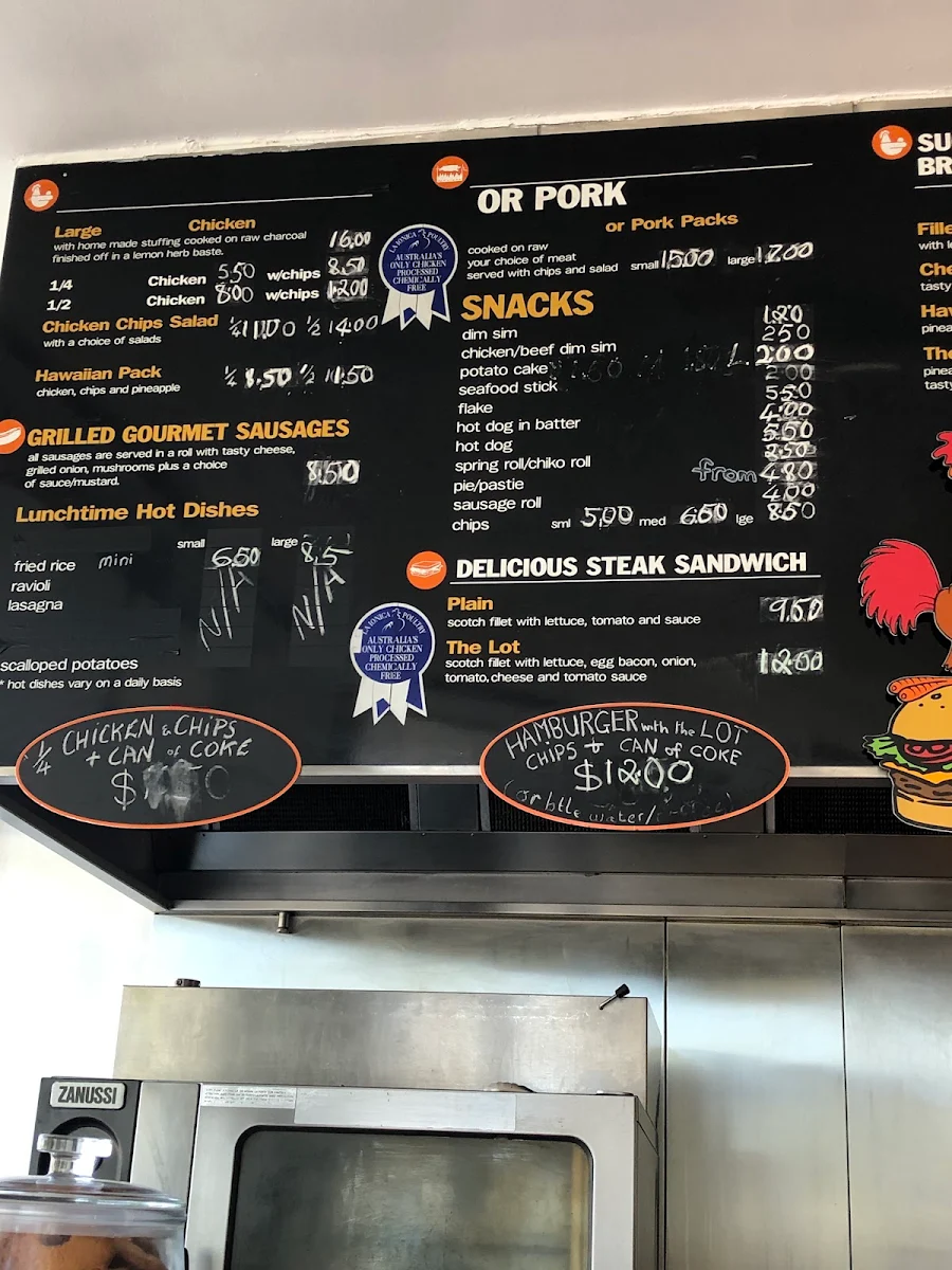 Menu, Braybrook Lunchroom