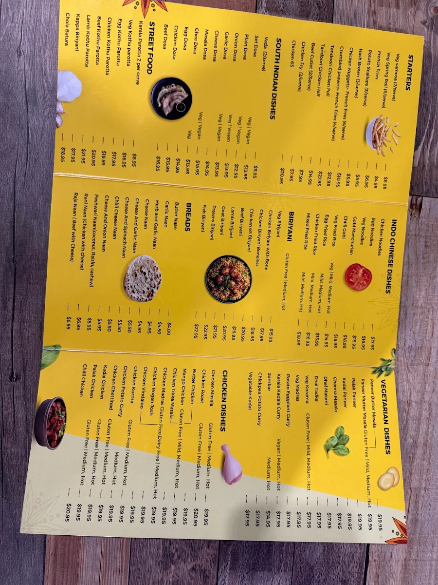 Menu, Taste of Kerala