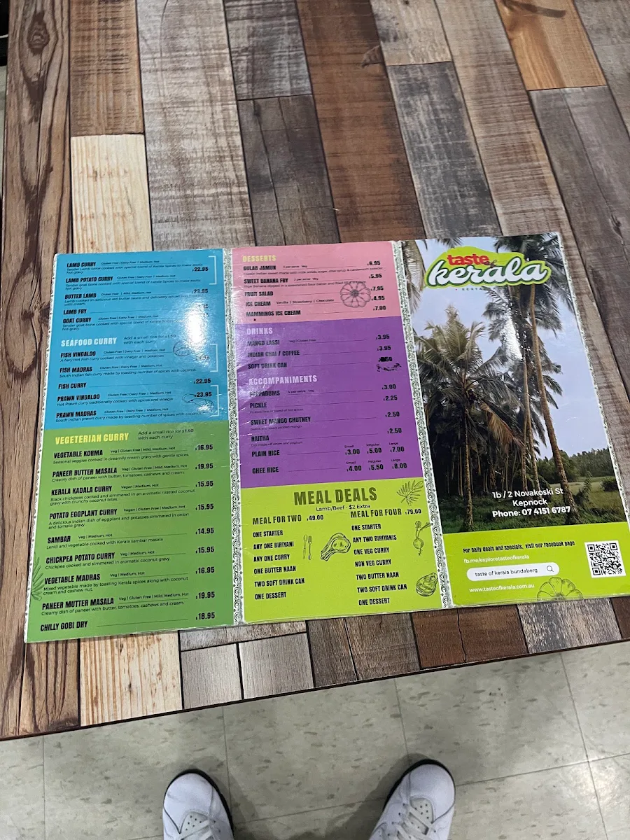 Menu, Taste of Kerala