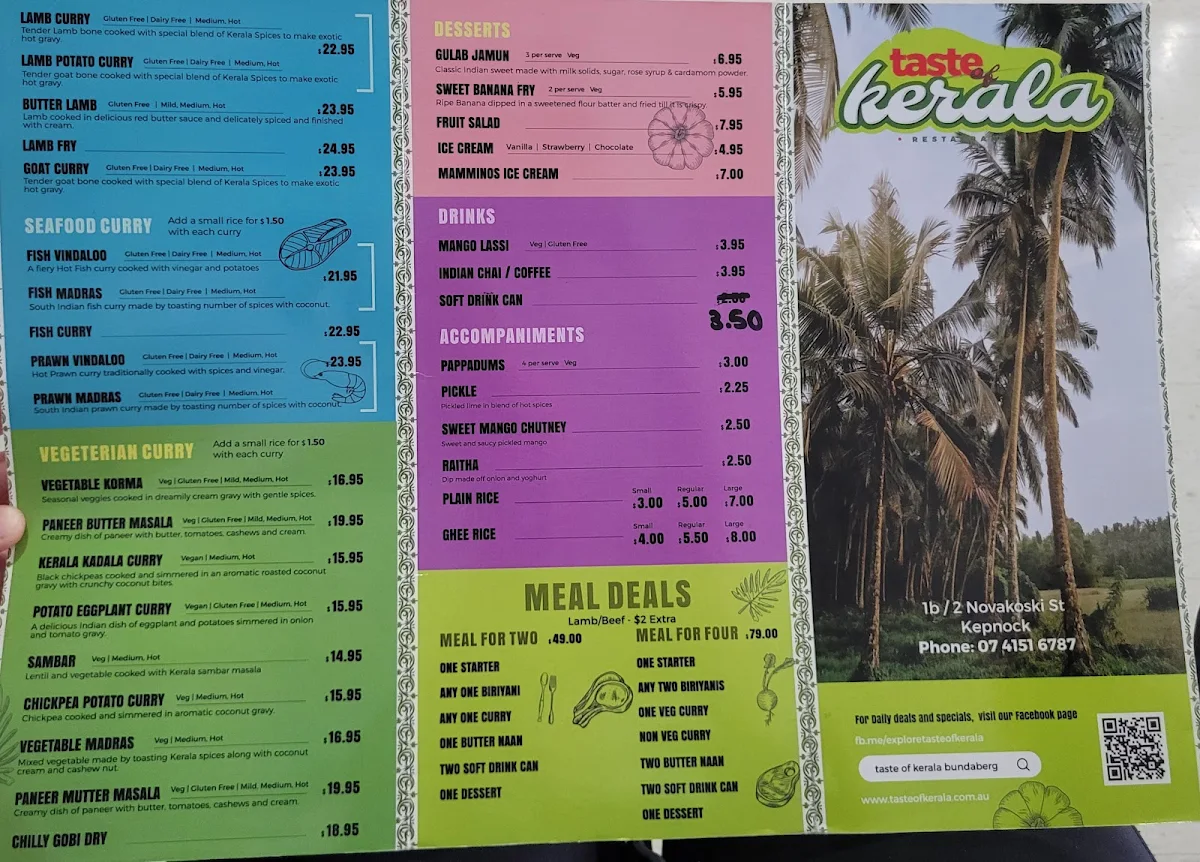 Menu, Taste of Kerala