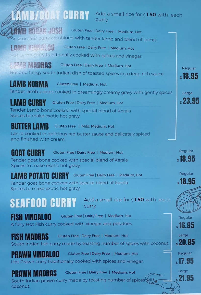 Menu, Taste of Kerala