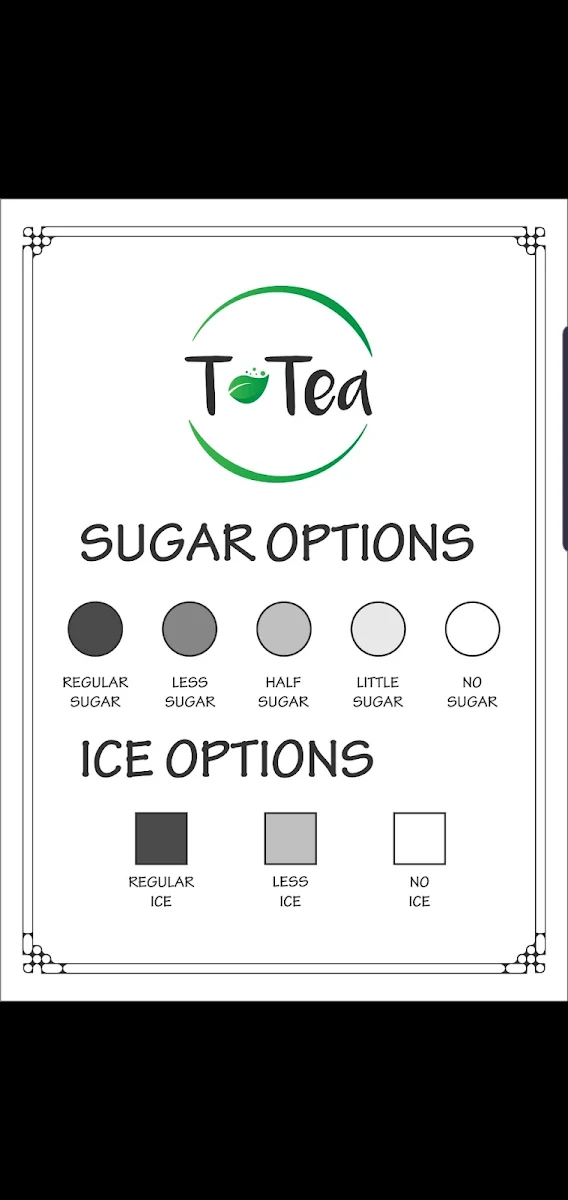 Menu, T Tea