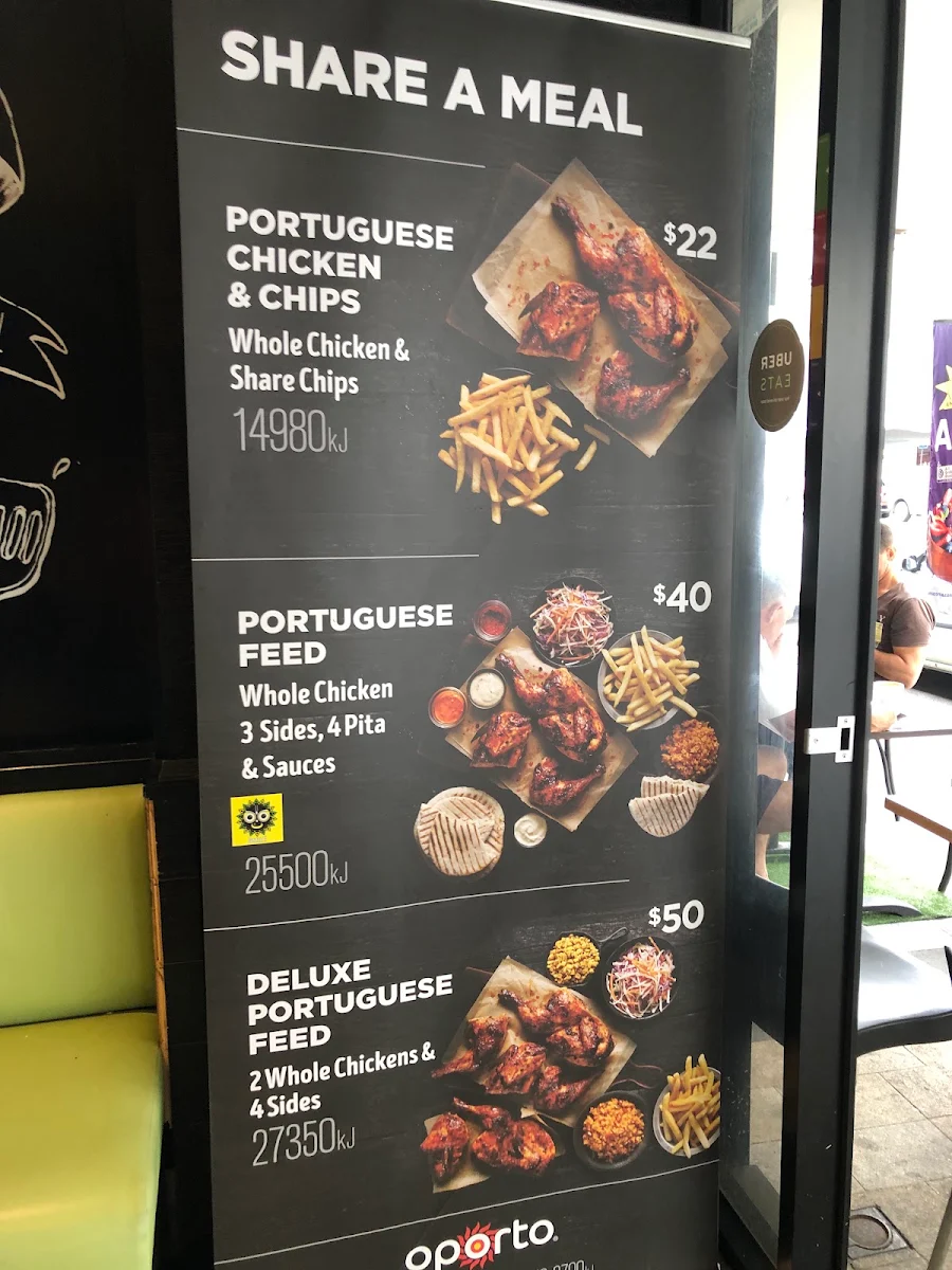 Menu, Oporto Brighton Le Sands
