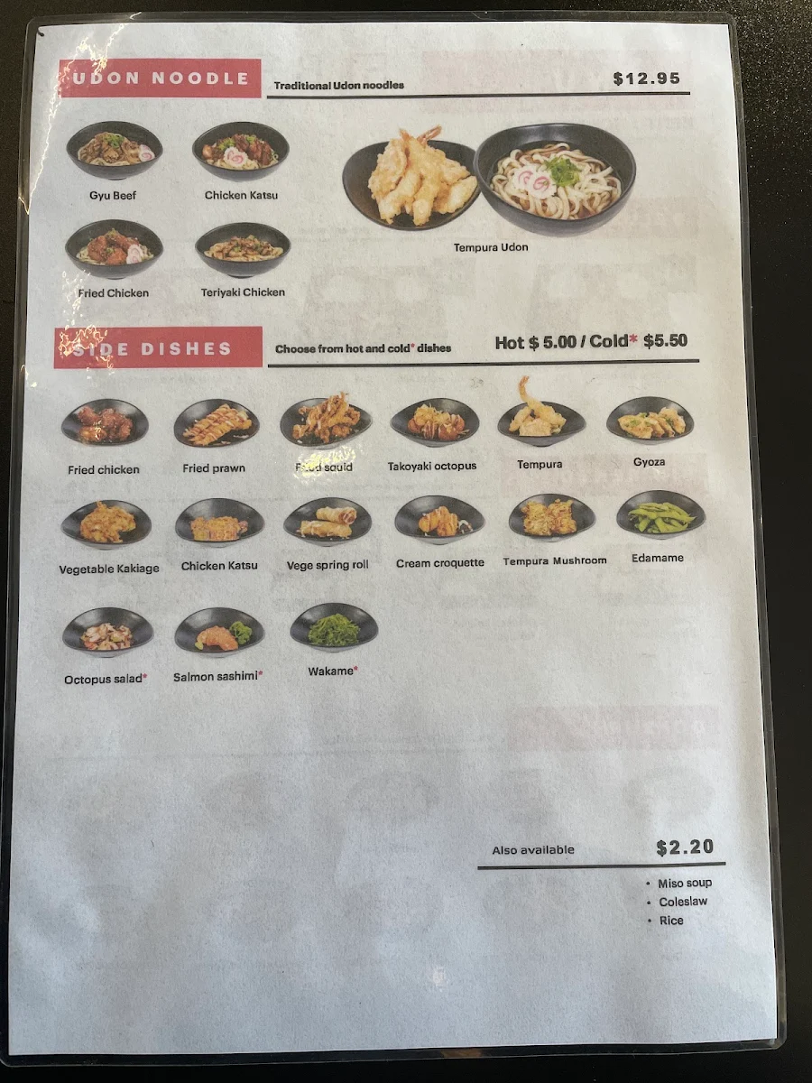Menu, Bento Hobart City, Harrington Street