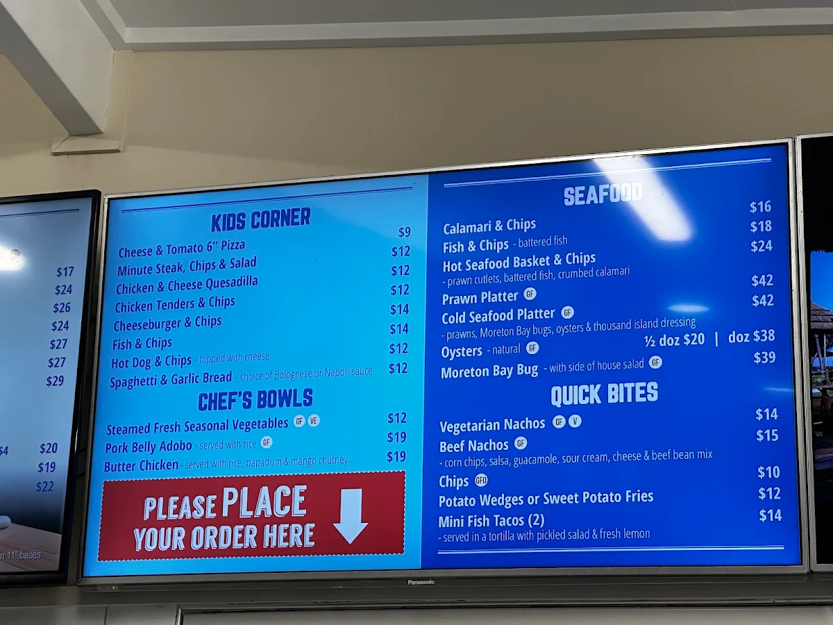Menu, Beach Cafe