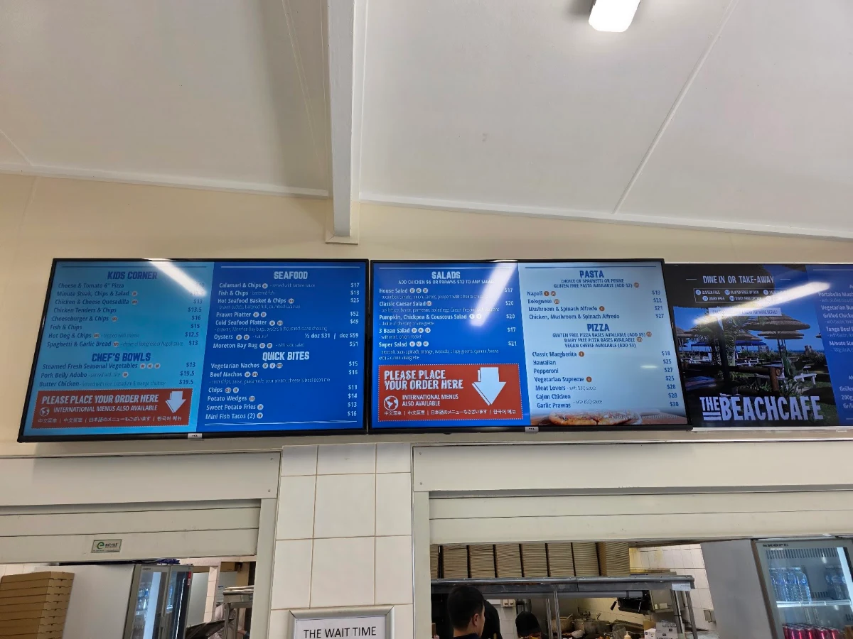 Menu, Beach Cafe