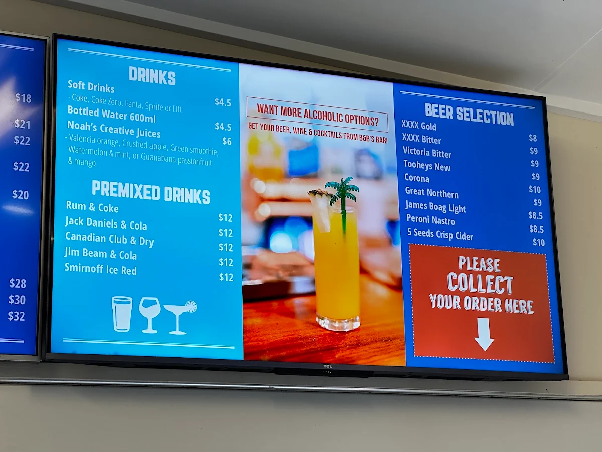 Menu, Beach Cafe