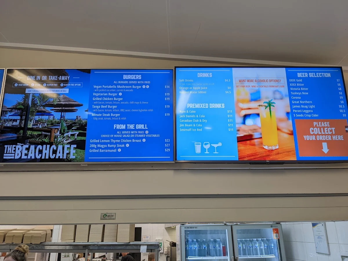 Menu, Beach Cafe