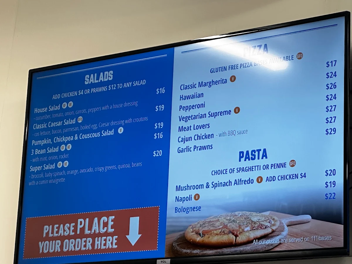 Menu, Beach Cafe