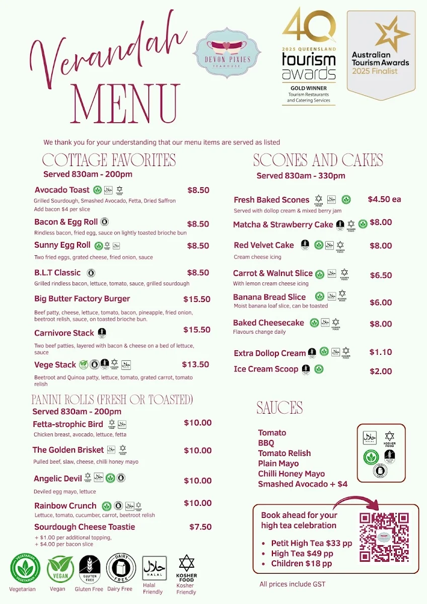 Menu, Devon Pixies