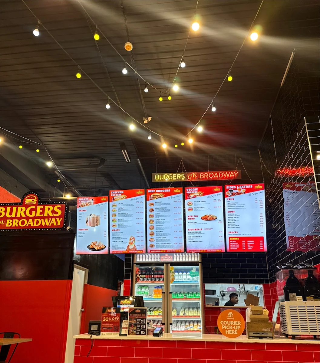 Menu, Burgers on Broadway Kingsgrove