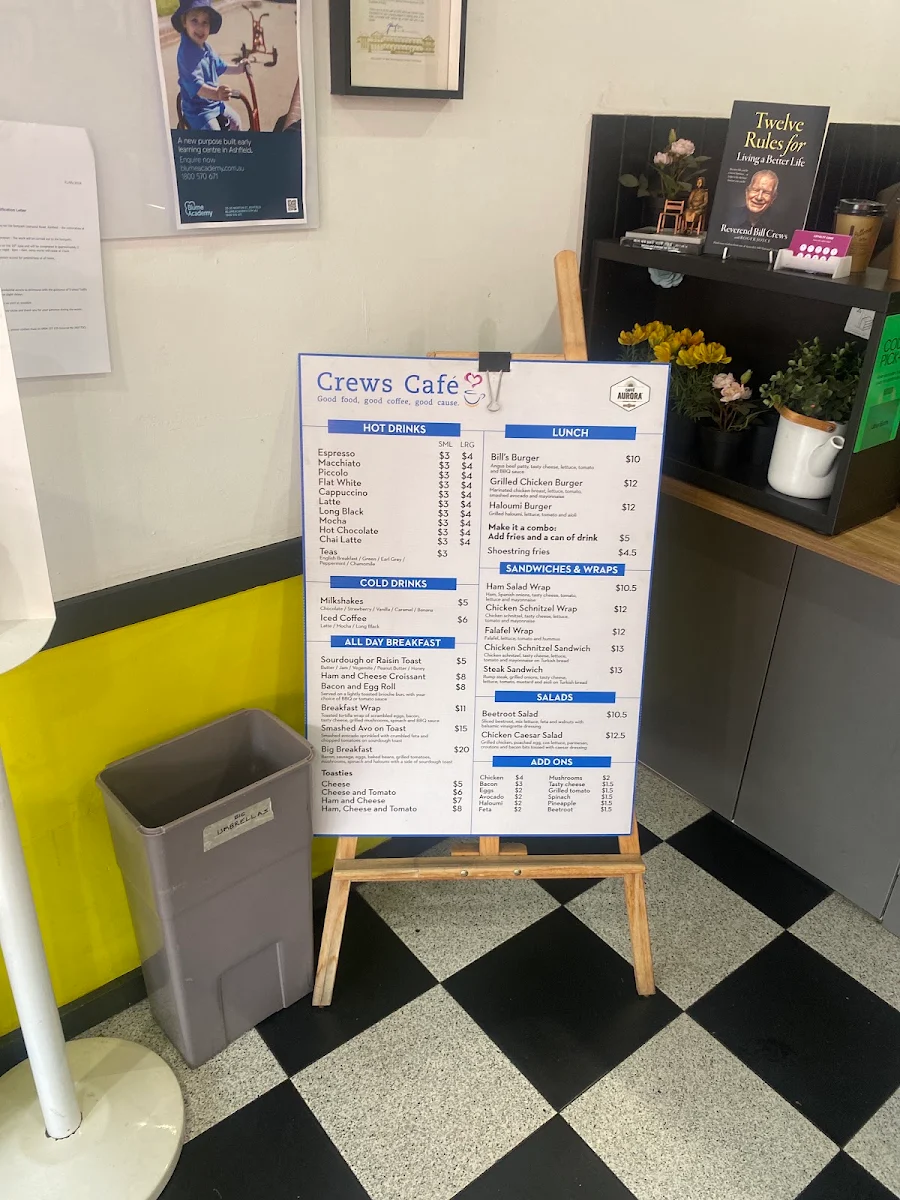 Menu, Crews Café