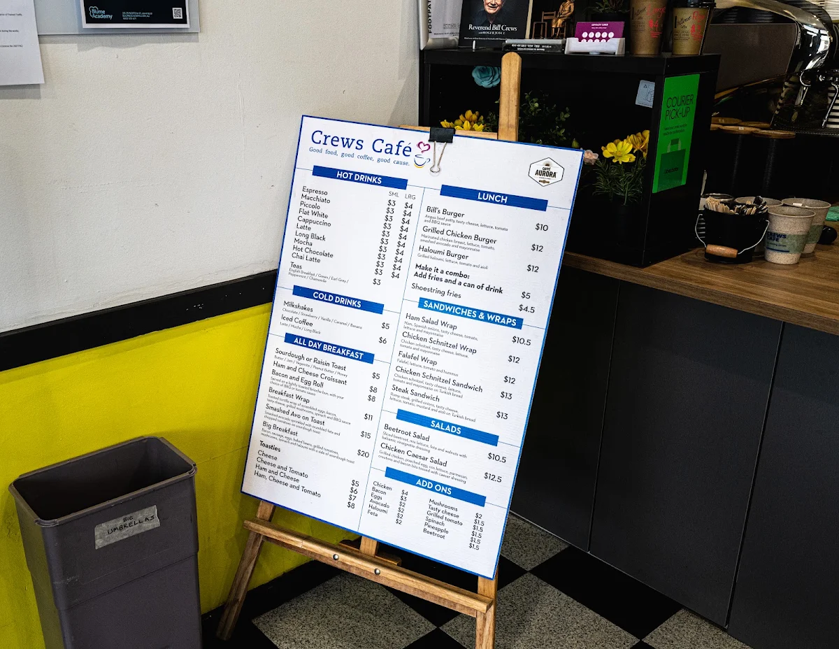 Menu, Crews Café