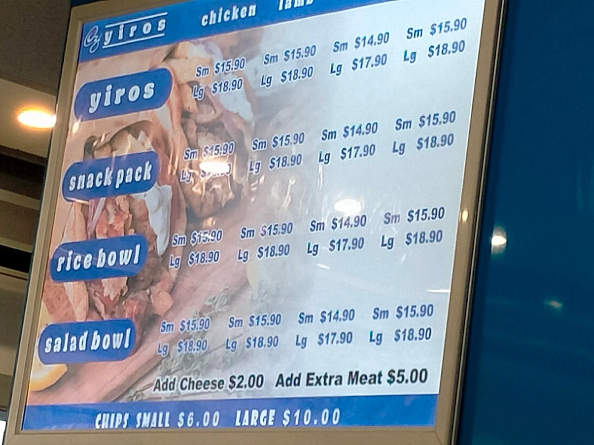 Menu, Ozi Yiros