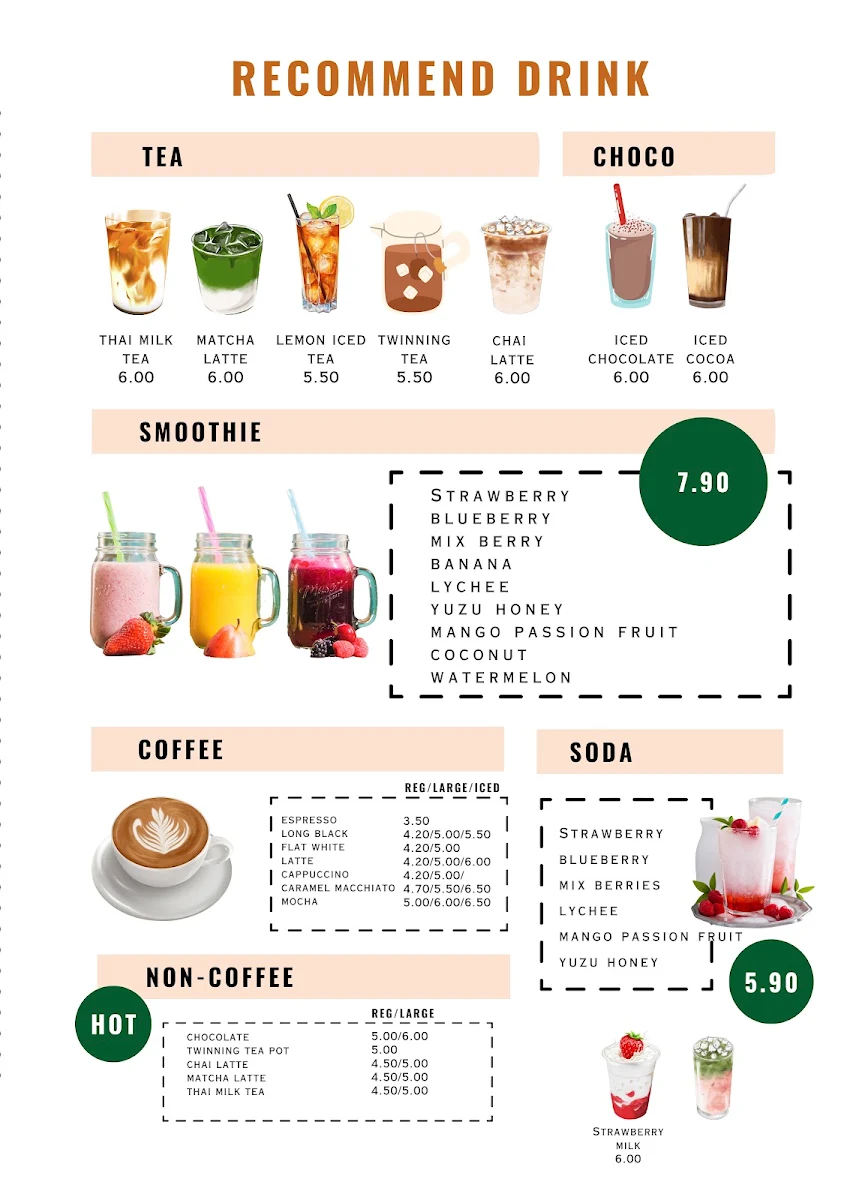 Menu, Kanom