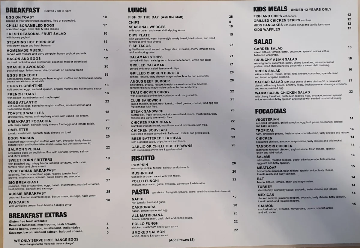 Menu, Lil Kitch
