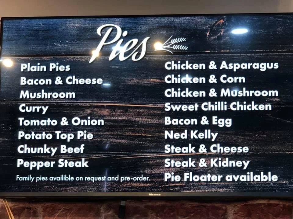 Menu, Fairbairn Bakery