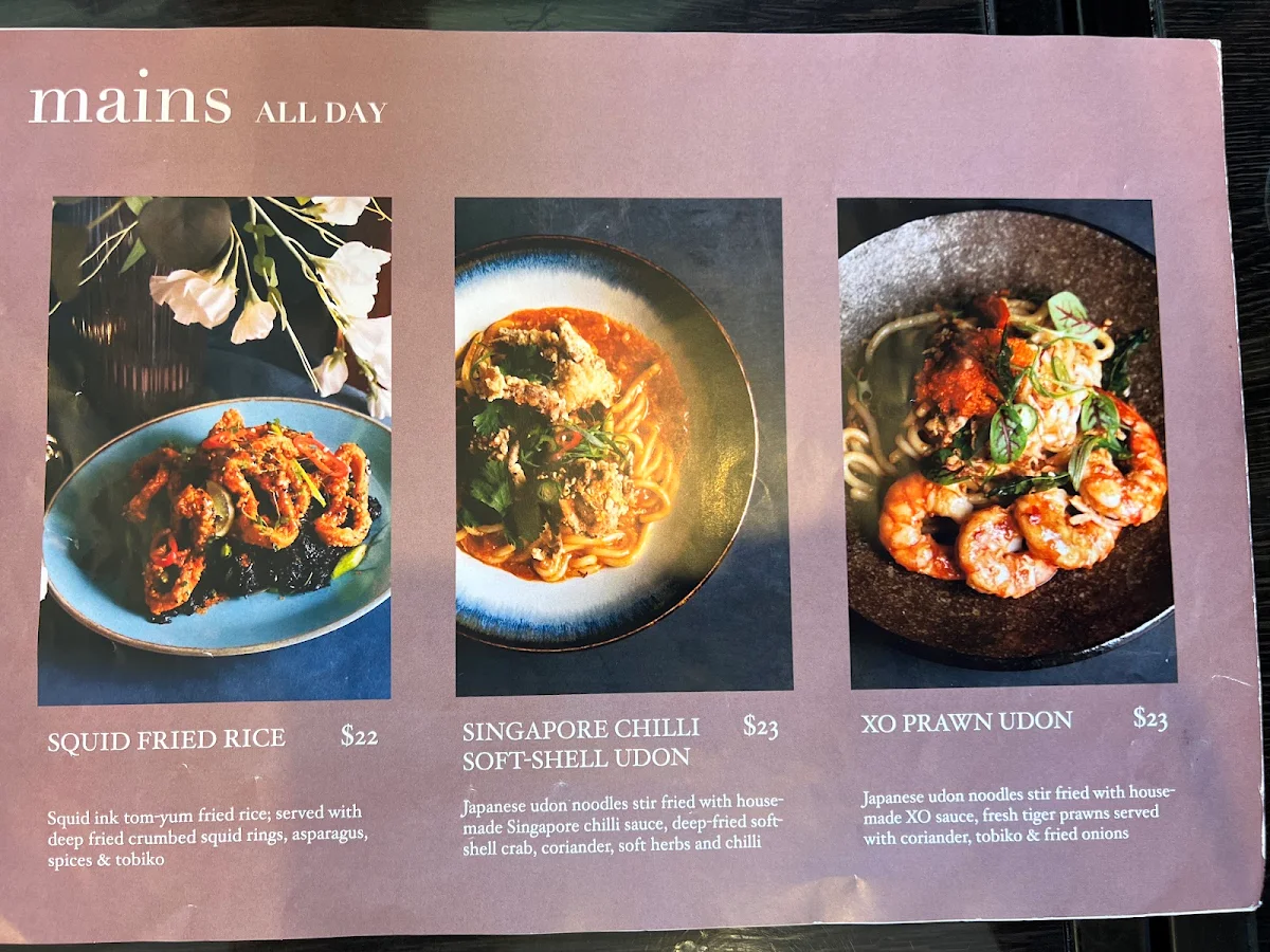 Menu, Valet