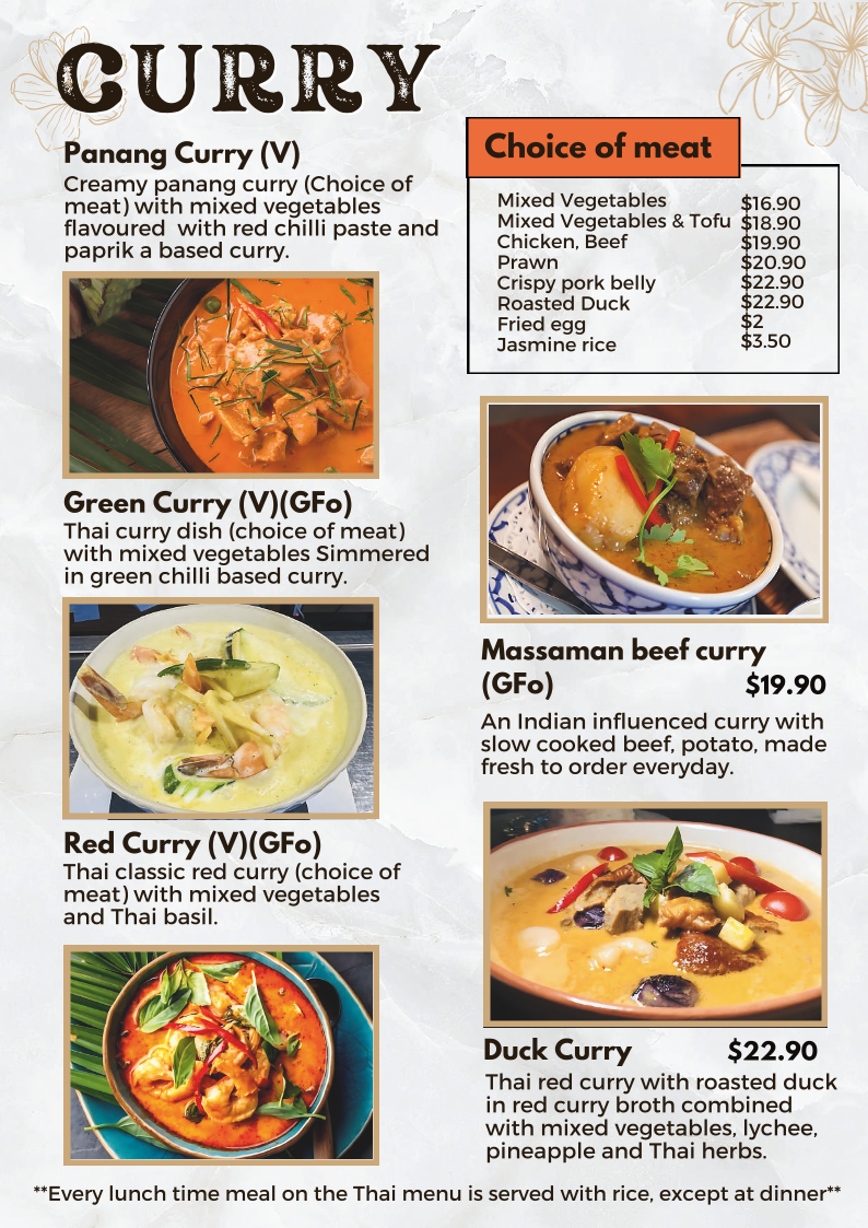 Menu, Hotel Sweeney's