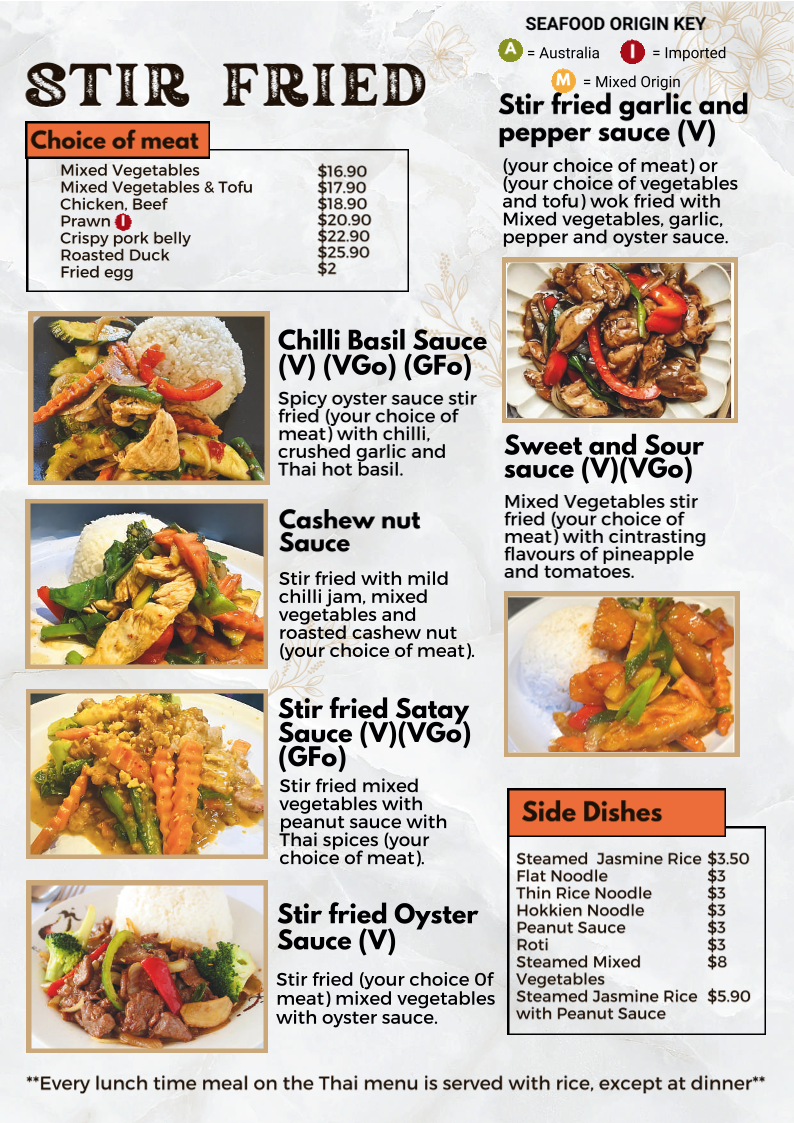 Menu, Hotel Sweeney's