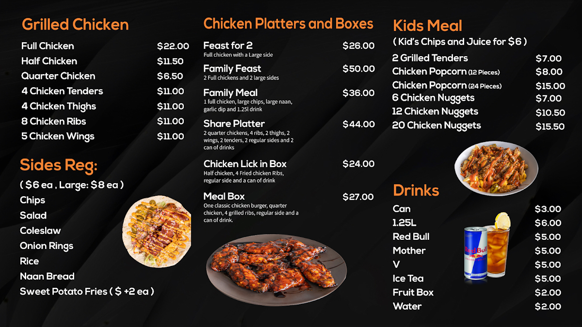 Menu, Flame N Flavours