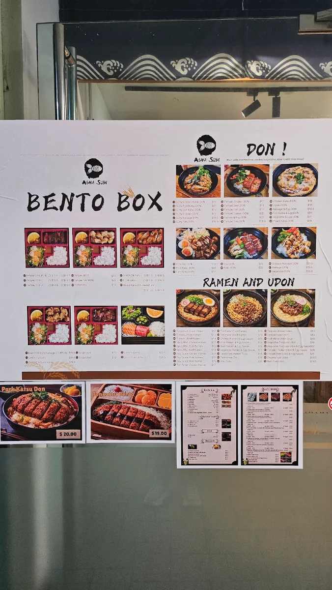 Menu, Asaka Sushi